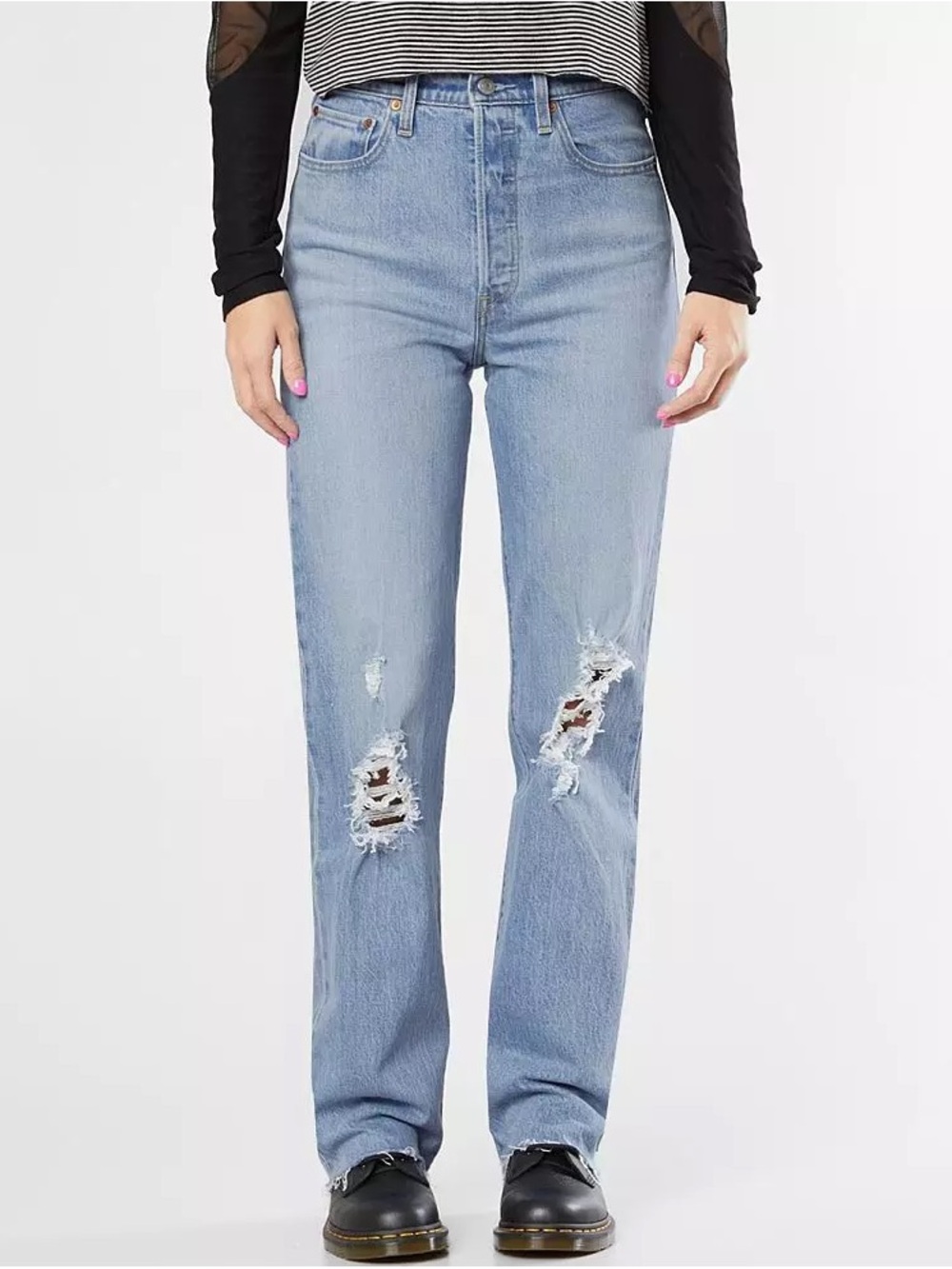 RIBCAGE FULL LENGTH RIPPED WOMEN'S JEANS